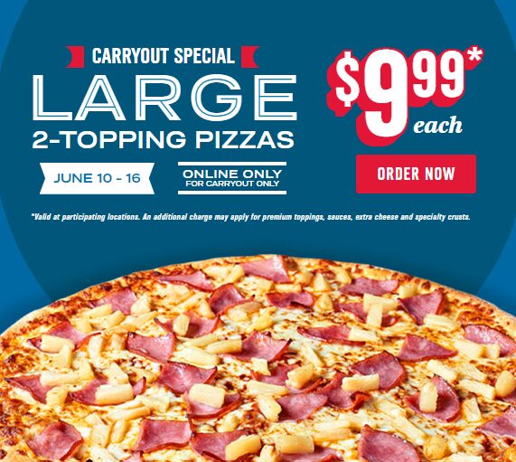 Domino S Pizza Carryout Special Large Toppings Pizza