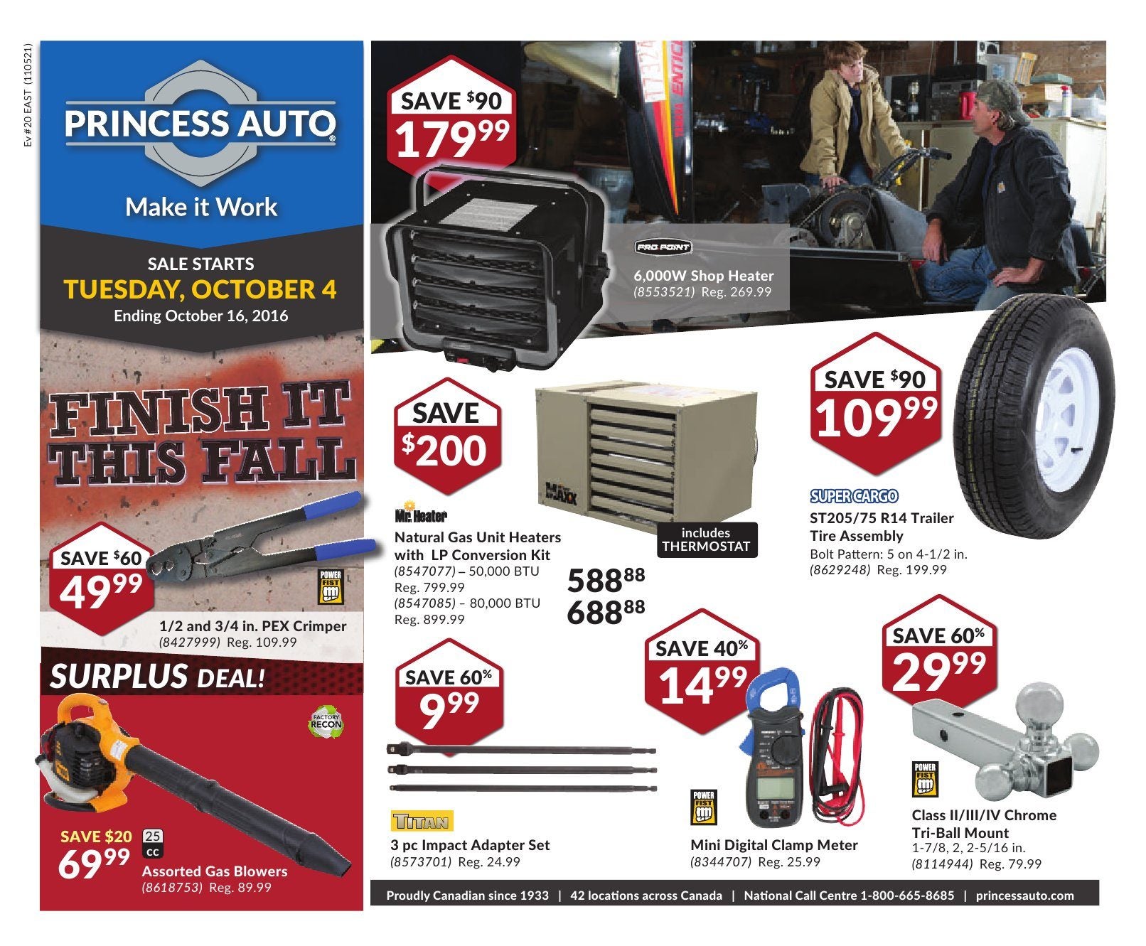 Princess Auto Weekly Flyer - Finish It This Fall - Oct 4 – 16