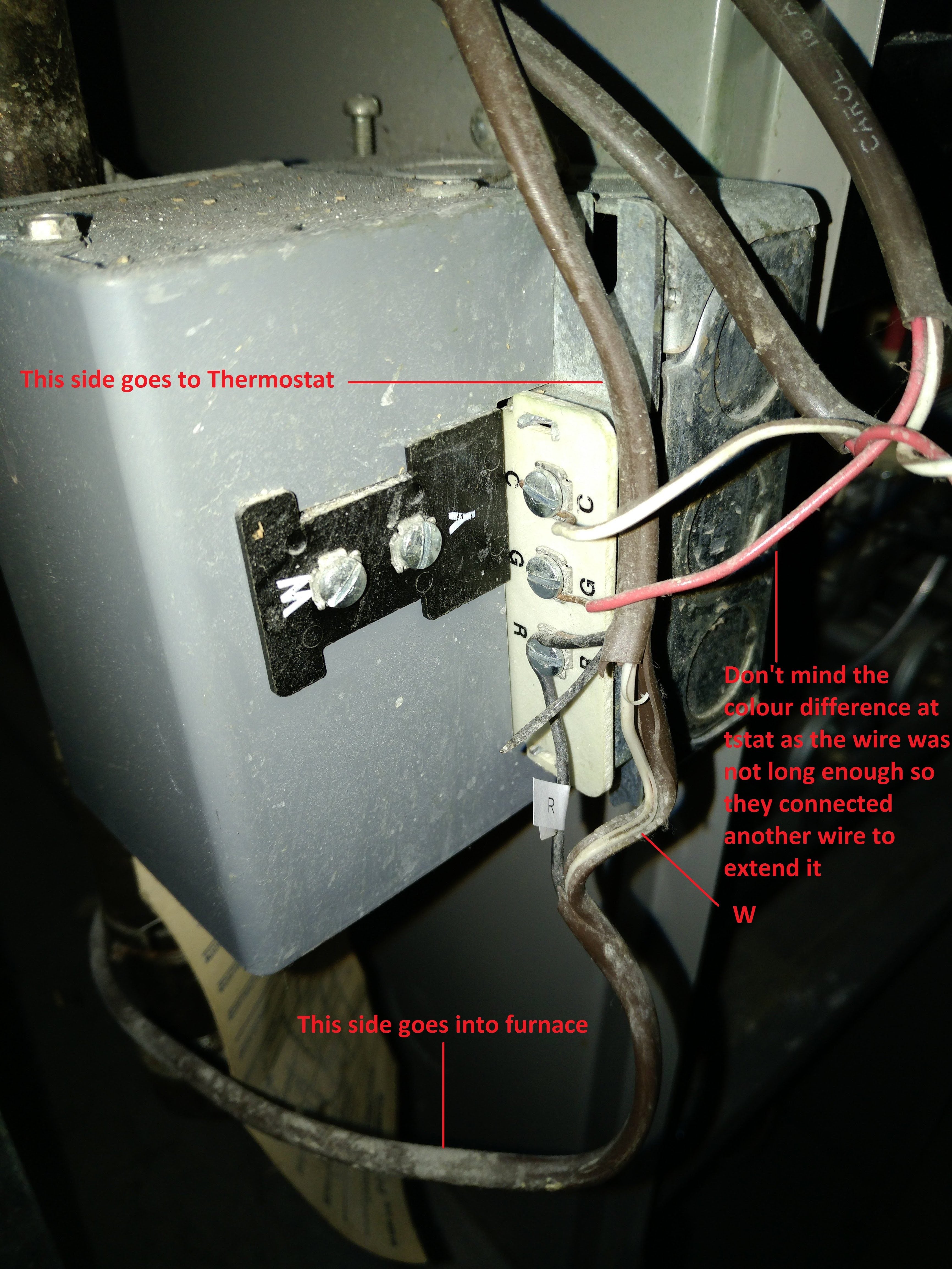 Need help wiring semi new thermostat to old furnace