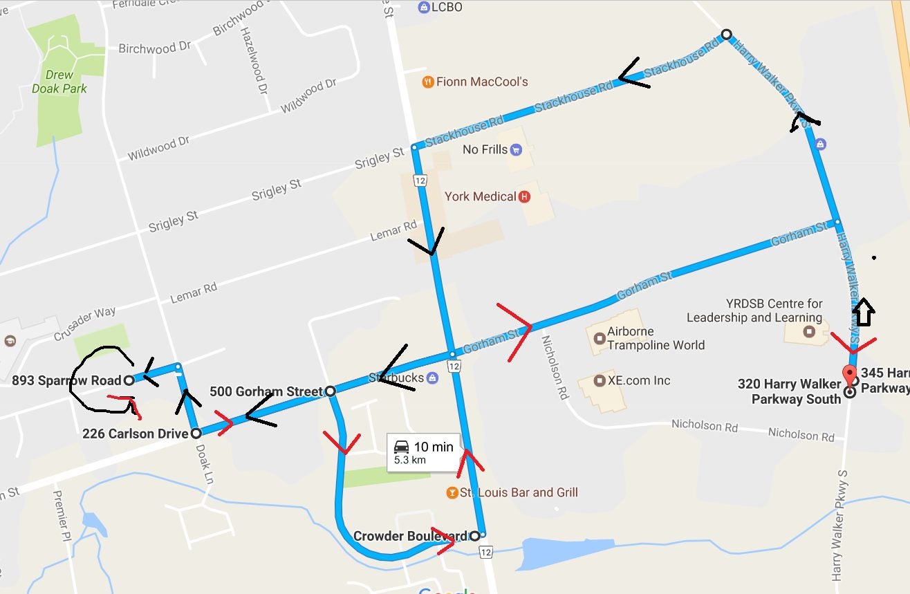 Halifax Drivers Test Route