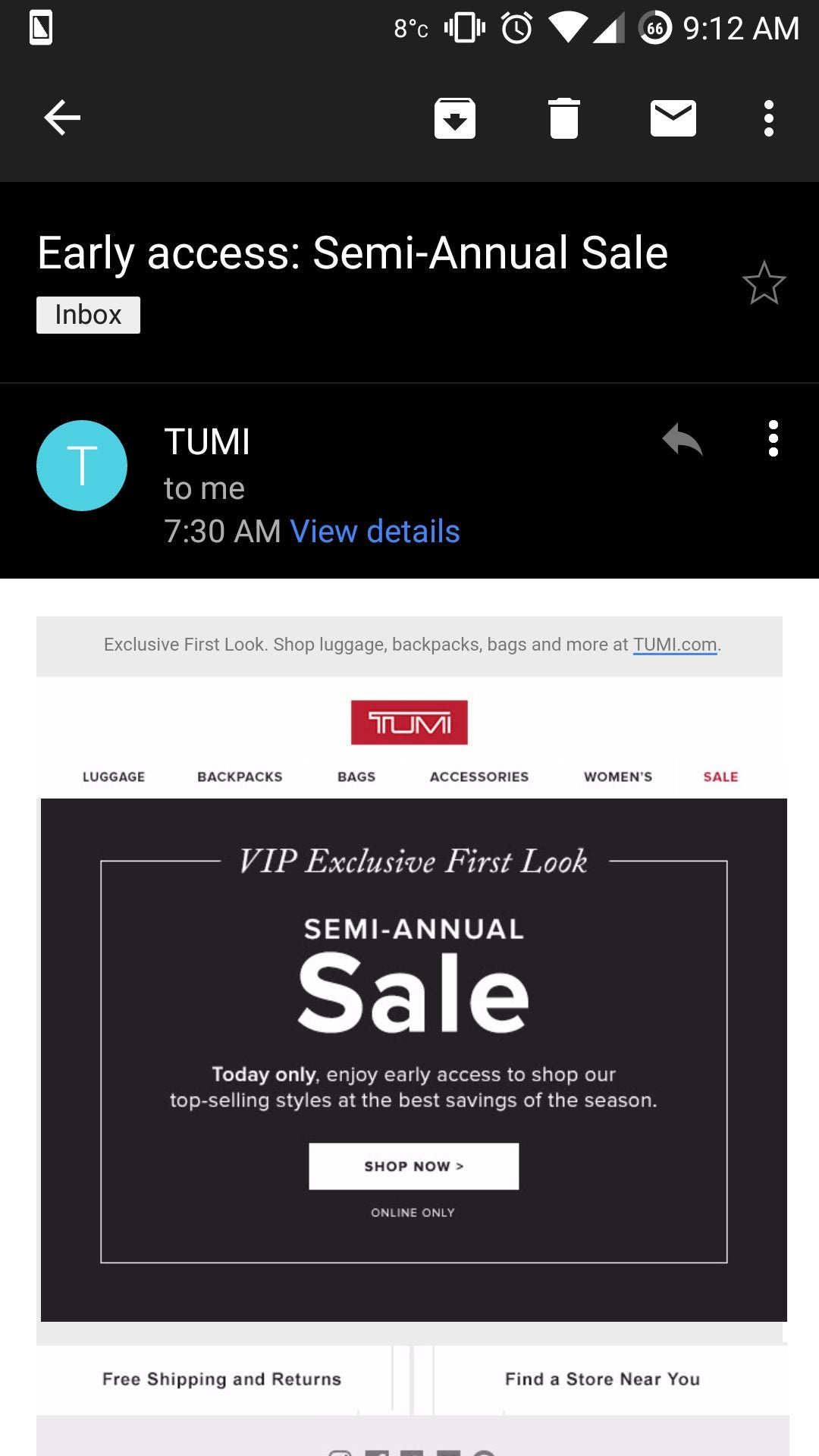 Tumi semi 2024 annual sale dates