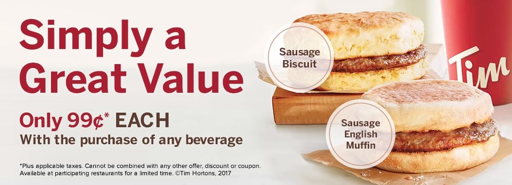 Tim Hortons offering 2 for $4 breakfast sandwich deal - Chew Boom
