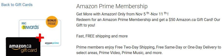 Rbc Rbc Rewards Amazon Prime For Reward Points Free 50 Amazon Coupon Redflagdeals Com Forums
