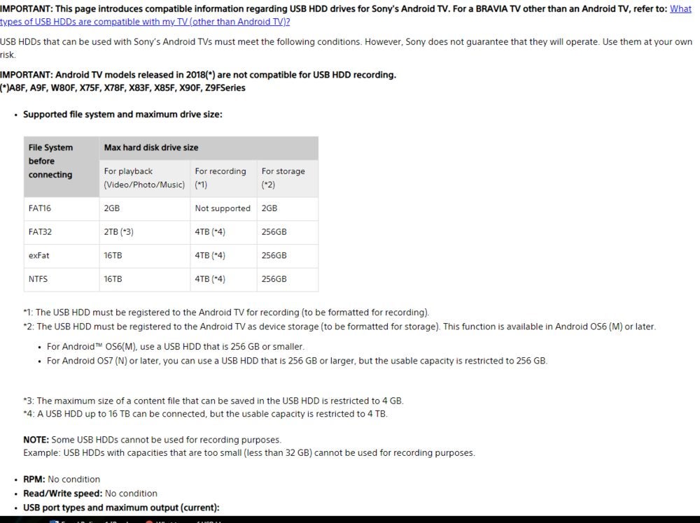 [SOLVED] From Sony Android TV's, would exFat be better than NTFS