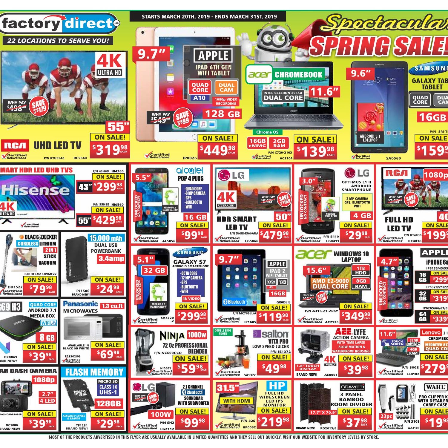 Factory Direct Weekly Flyer Spectacular Spring Sale! Mar 20 31