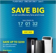 Best Buy Flash 1 Day Sale [Air Conditioners, Fans, Patio Sets]