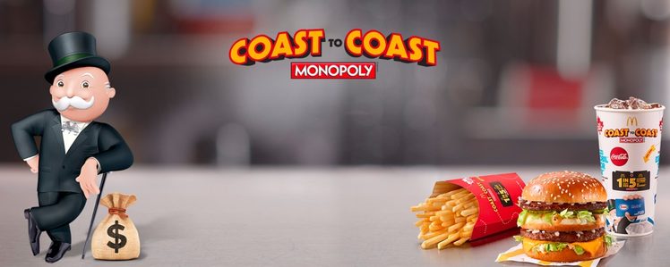 Monopoly Coast to Coast Returns October 8th at McDonald's Canada