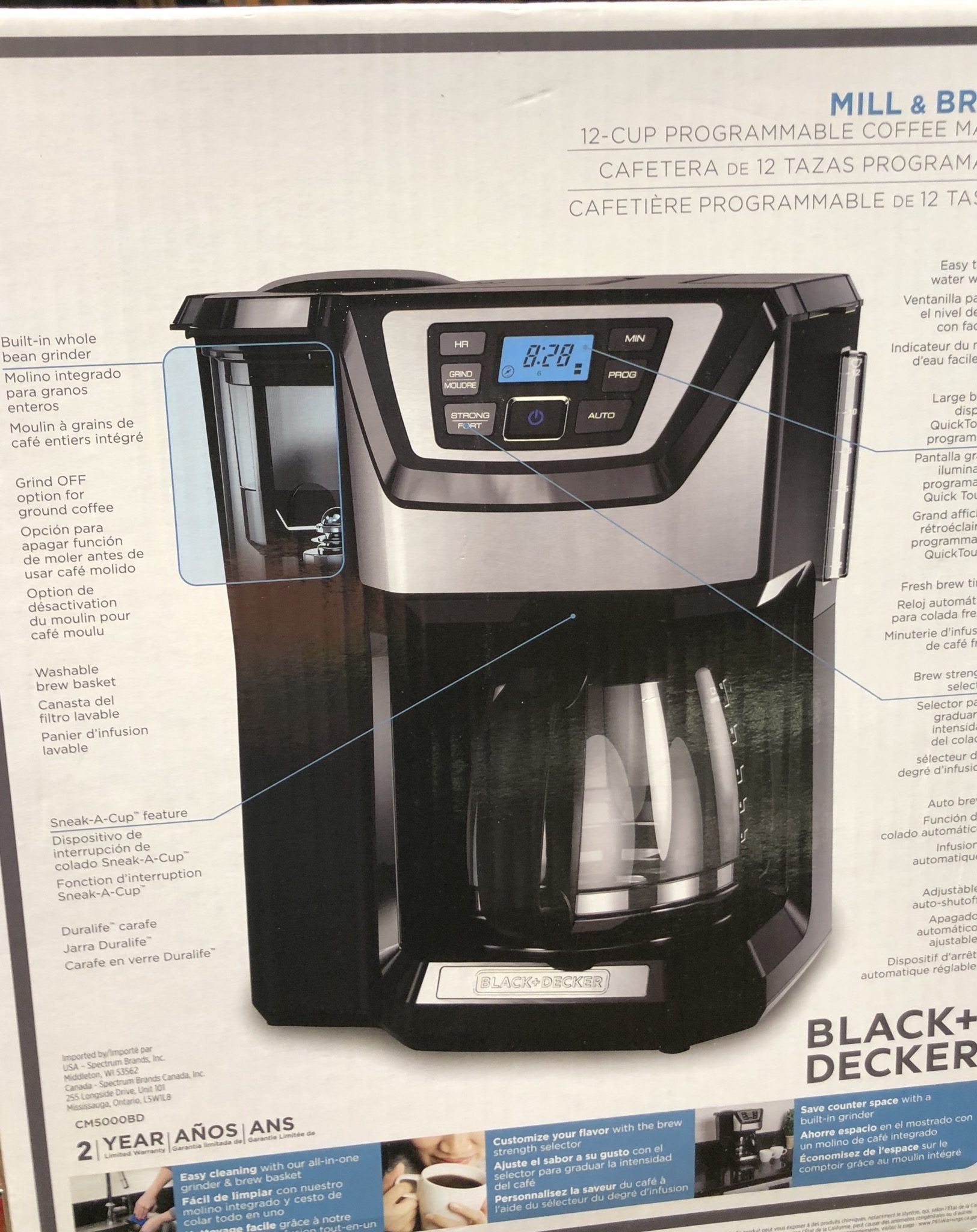 Black + Decker 12-Cup* Mill & Brew Coffeemaker Product Overview