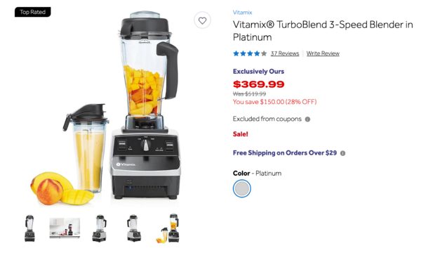 Vitamix turboblend 3 clearance speed