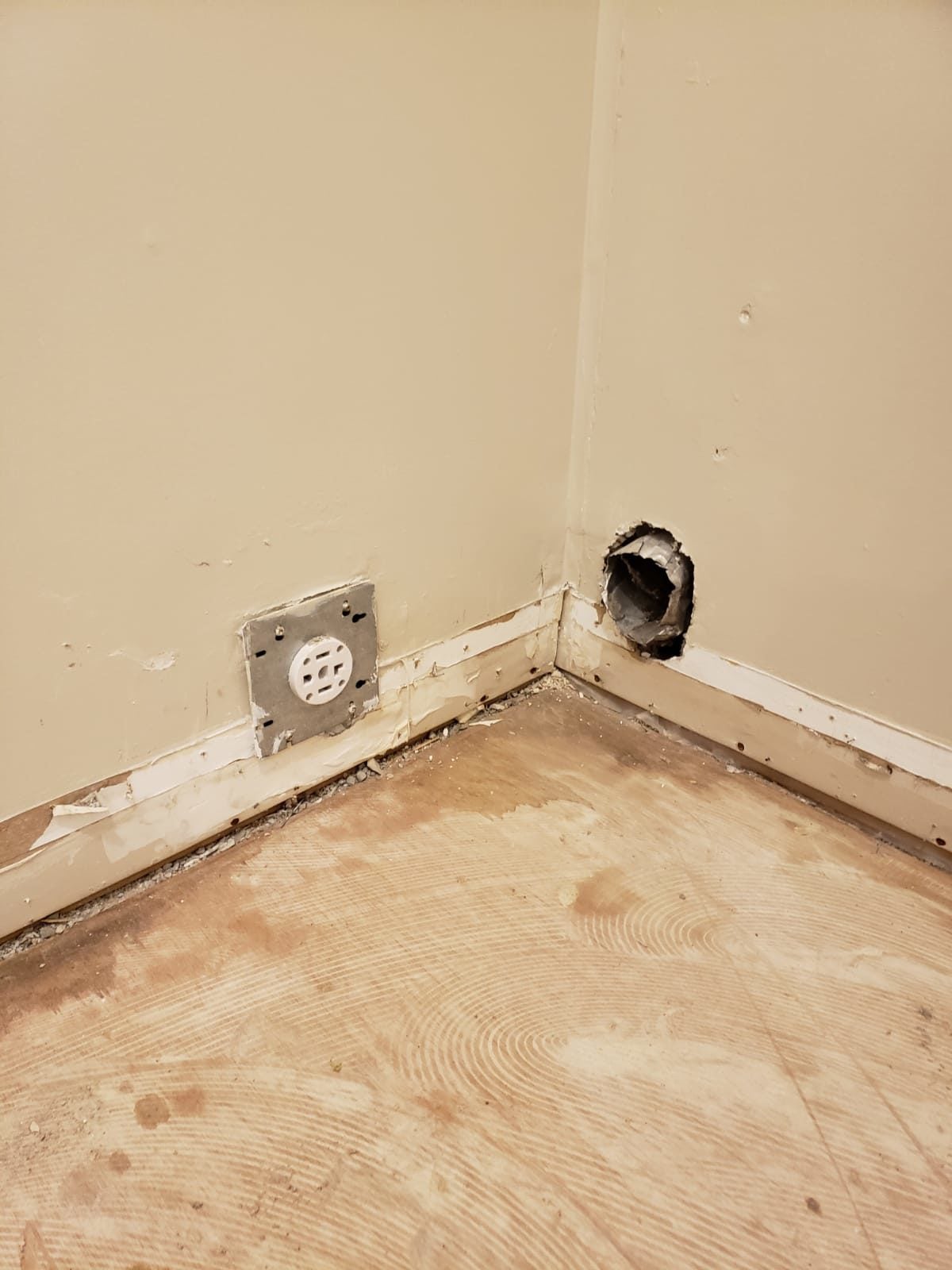 Co Axial Cable hidden under baseboard