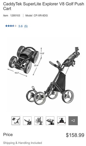Costco] CaddyTek SuperLite Explorer V8 Golf Push Cart $146.99 -  RedFlagDeals.com Forums