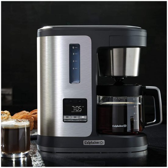 Calphalon Coffee Maker Programmable Coffee Machine with Glass Carafe 14  Cups Stainless Steel 