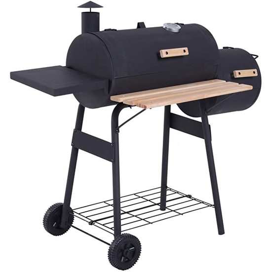 6. Best Two-in-One: Outsunny 48" Freestanding Charcoal BBQ Cooking Smoker