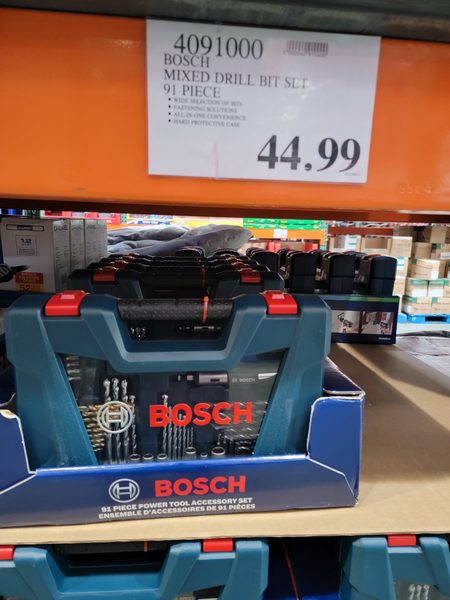 Costco Bosch Mixed Drill Bit Set 91 Piece 44.99 RedFlagDeals