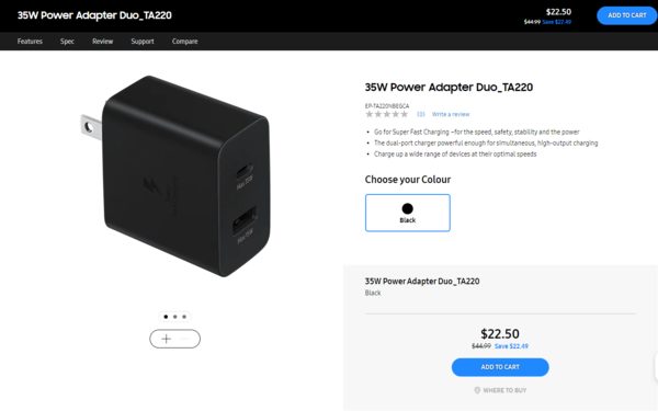 35W Power Adapter Duo TA220(Black) - Price