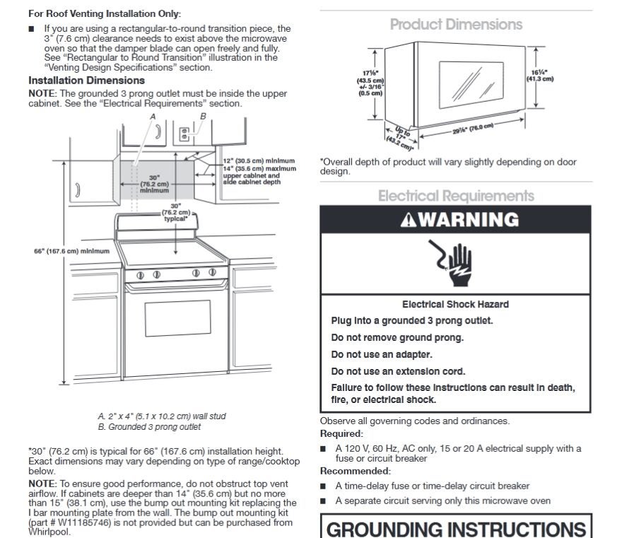 Do microwaves require any minimum clearances around them?