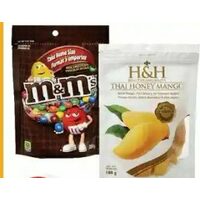 H&H Dried Fruit or M&M's Take Home Size Candy