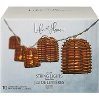 Life At Home Outdoor Solar LED Rattan String Lights