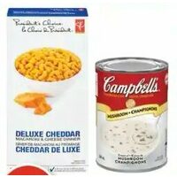 Campbell's Condensed, Nongshim Noodle Soup or PC Macaroni & Cheese Dinner