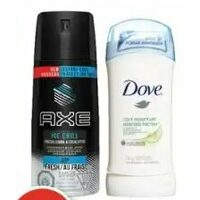 Axe Shower Gel, Dove or Axe Body Spray Antiperspirant/Deodorant