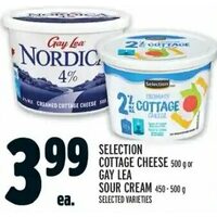Selection Cottage Cheese, Gay Lea Sour Cream