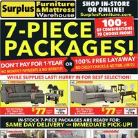 Surplus Furniture - 7-Piece Packages! (NB) Flyer