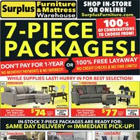 Surplus Furniture - 7-Piece Packages! (Thunder Bay/Sault Ste. Marie - ON) Flyer