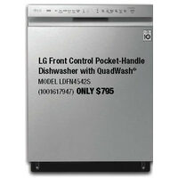 LG Front Control Pocket-Handle Dishwasher With Quadwash 