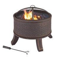 Canvas Cobalt Wood-Burning Fire Bowl 