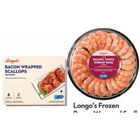 Longo's Frozen Bacon Wrapped Scallops or Longo's Cooked Pacific White Shrimp Ring