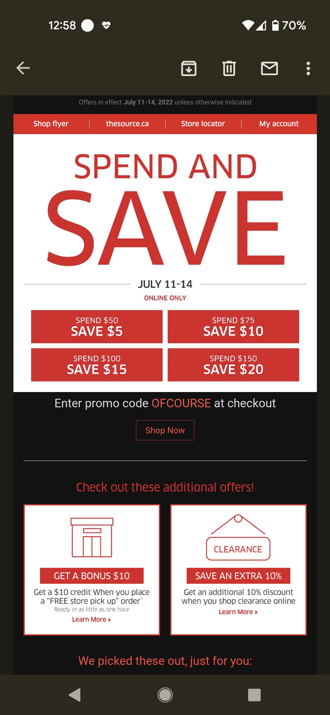 [The Source] 10% off Clearance with code 'Plus10' (July 11-14 ...