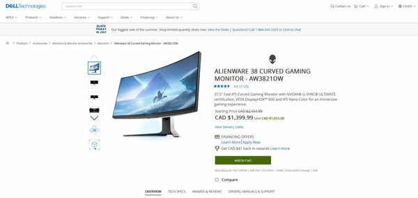 alienware aw3821dw price