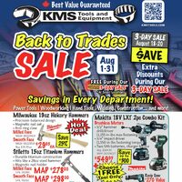 KMS Tools - Back To Trades Sale Flyer