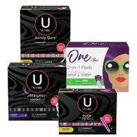 U by Kotex or One by Poise Pads, Liners or Tampons