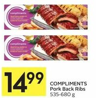 Compliments Pork Back Ribs
