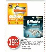 Gillette Sensor Excel, Fusion5 Power Or Proshield Cartridges