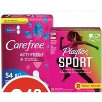Playtex Sport Tampons , Carefree Liners or U by Kotex Pads
