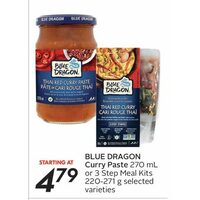 Blue Dragon Curry Paste Or 3 Step Meal Kits 