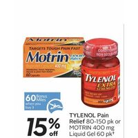 Tylenol Pain Relief Or Motrin 400mg Liquid Gel