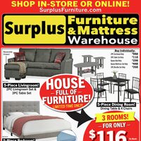 Surplus Furniture - House Full of Furniture (Bellevile/Peterborough/Oshawa - ON) Flyer