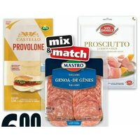 Mastro or Daniele Sliced Deli Meat or Castello Sliced Cheese 