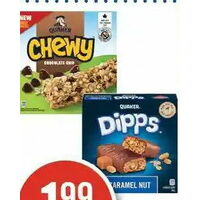 Quaker Harvest, Chewy or Dipps Granola Bars