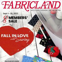 Fabricland - Members Sale - Fall in Love With Sewing (West) Flyer