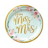 Metallic Mint To Be Floral Lunch Plates