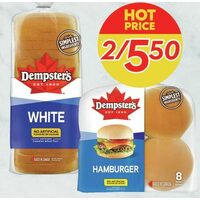 Dempster's White Or 100% Whole Wheat Bread Or Hot Dog Or Burger Buns