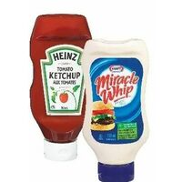 Heinz Ketchup or Kraft Miracle Whip or Mayonnaise