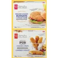 PC Breaded Chicken Burgers, Pub Recipe Chicken Nuggets or Strips