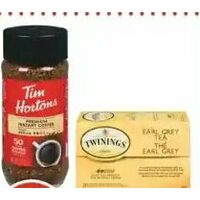 Tim Hortons Instant Coffee or Twinings Tea 