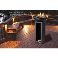 Fabuland  26 In. Pedestal Bowl Firepit With Wood Storage