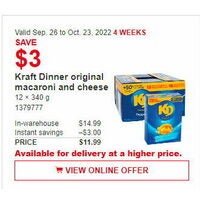 Kraft Dinner Original Macaroni and Cheese
